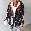 Hoodies For Women Winter Warm Sweatshirt Button Drawstring Hooded Print Jacket Coat