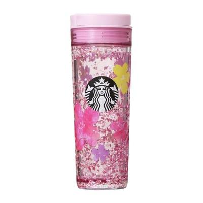 STARBUCKS SAKURA 2024 Water Bottle with Pink Glitter, 473ml, Cherry Blossom Design, Coffee, Starbucks, Pink, Sparkly, Cute, Stylish, Birthday Gift