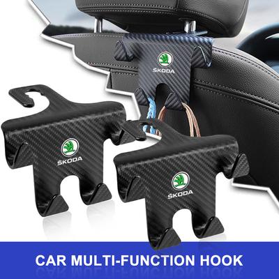 1/2 Stück Autositz Kopfstützenhaken Auto Rücksitz Organizer Zubehör für Octavia 2 3 Fabia Kamiq Kapoq Kodiaq A5 A7 Rapid SCALA Superb