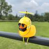 Ducks Motorcycle Captain, Dashboard Car Duck | Yellow Duck Cycling Decoration with Propeller Helmet