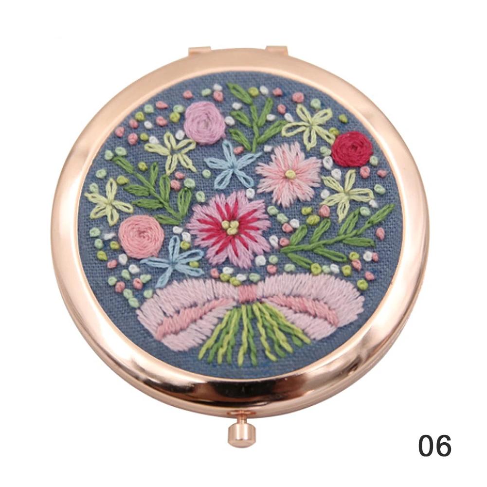 

Китайский стиль DIY вышитое зеркало ручная работа рукоделие вышивка крестиком набор мини круглое зеркало для макияжа