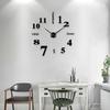 1Set Big Mirror Wall Clock Modern Design 3D Large Decorative Watch for Home Decor