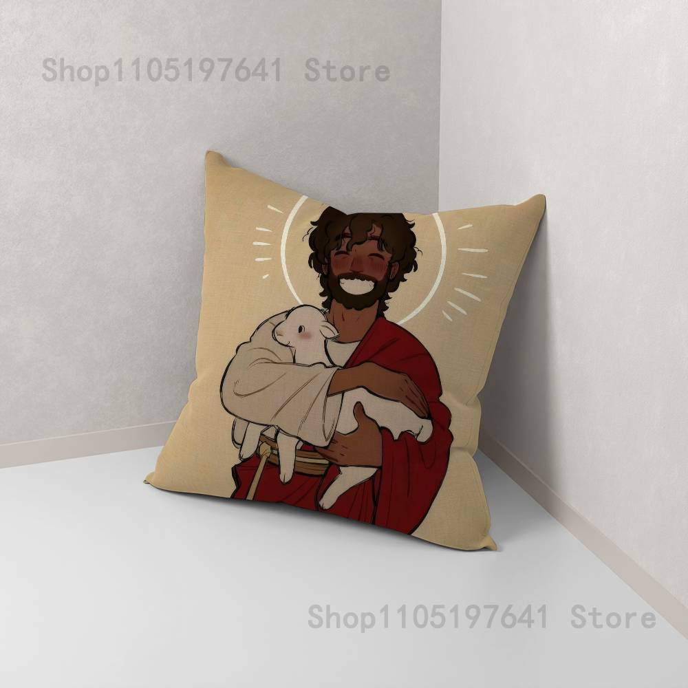Jesus Pillow Case For Sofa Decor Car Office Room Printing Cushion Cover Decorations and Protector