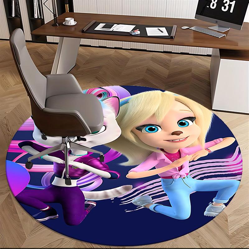 Colorful Chair Mat Round Carpet - Cute Cartoon Design for Home Decor