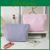 Modern Striped Polyester Toiletry Bag With Breathable Design For Travel And Daily Use