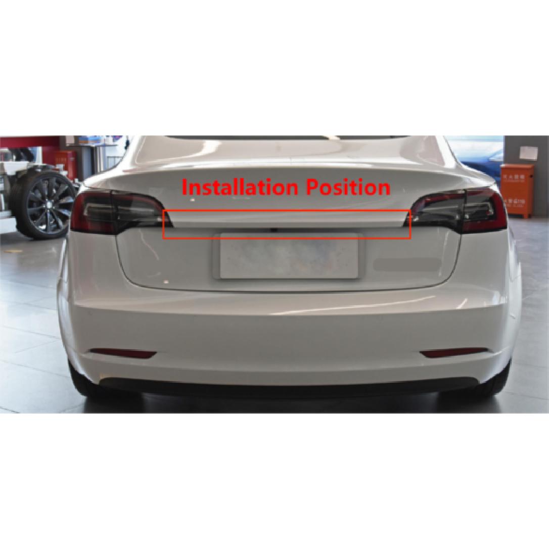 Black Titanium Rear Trunk Lid Frame Cover Trim For 2018- Tesla Model 3  1pcs