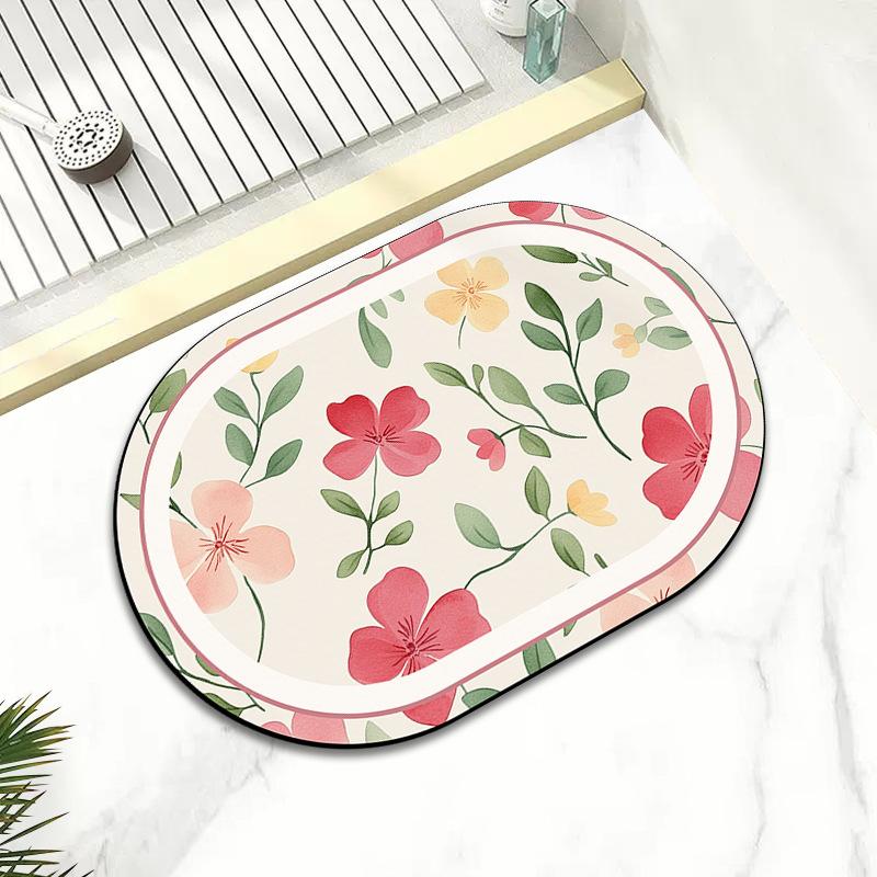 Bedroom Ins Wind Diatom Mud Absorbent Foot Mat Quick Dry Non-slip Mat Toilet Toilet Door Mat Cartoon Carpet