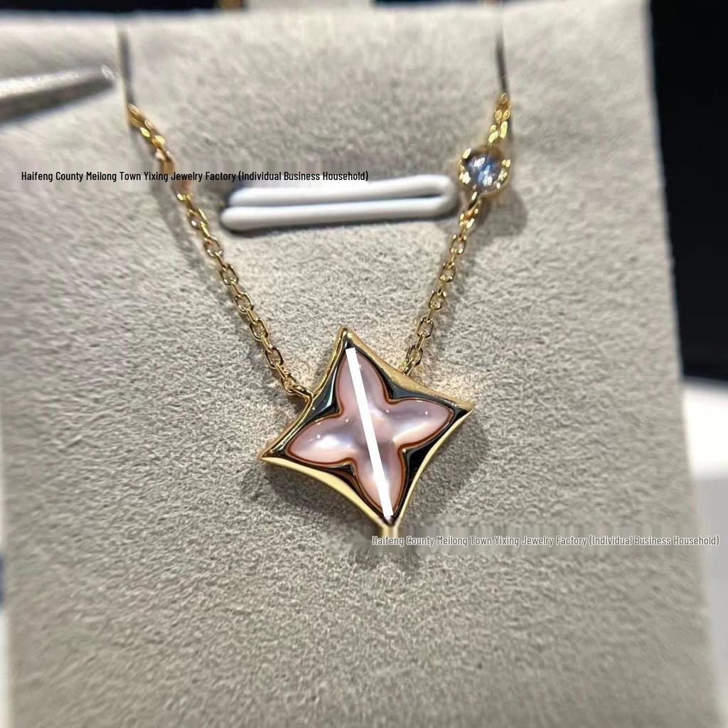 Round Diamond Clover Amazonite Flower Bracelet - Women's CNC Craft V Gold High-End Design