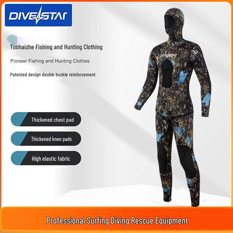 DIVESTAR Unisex Camouflage Spearfishing Wetsuit