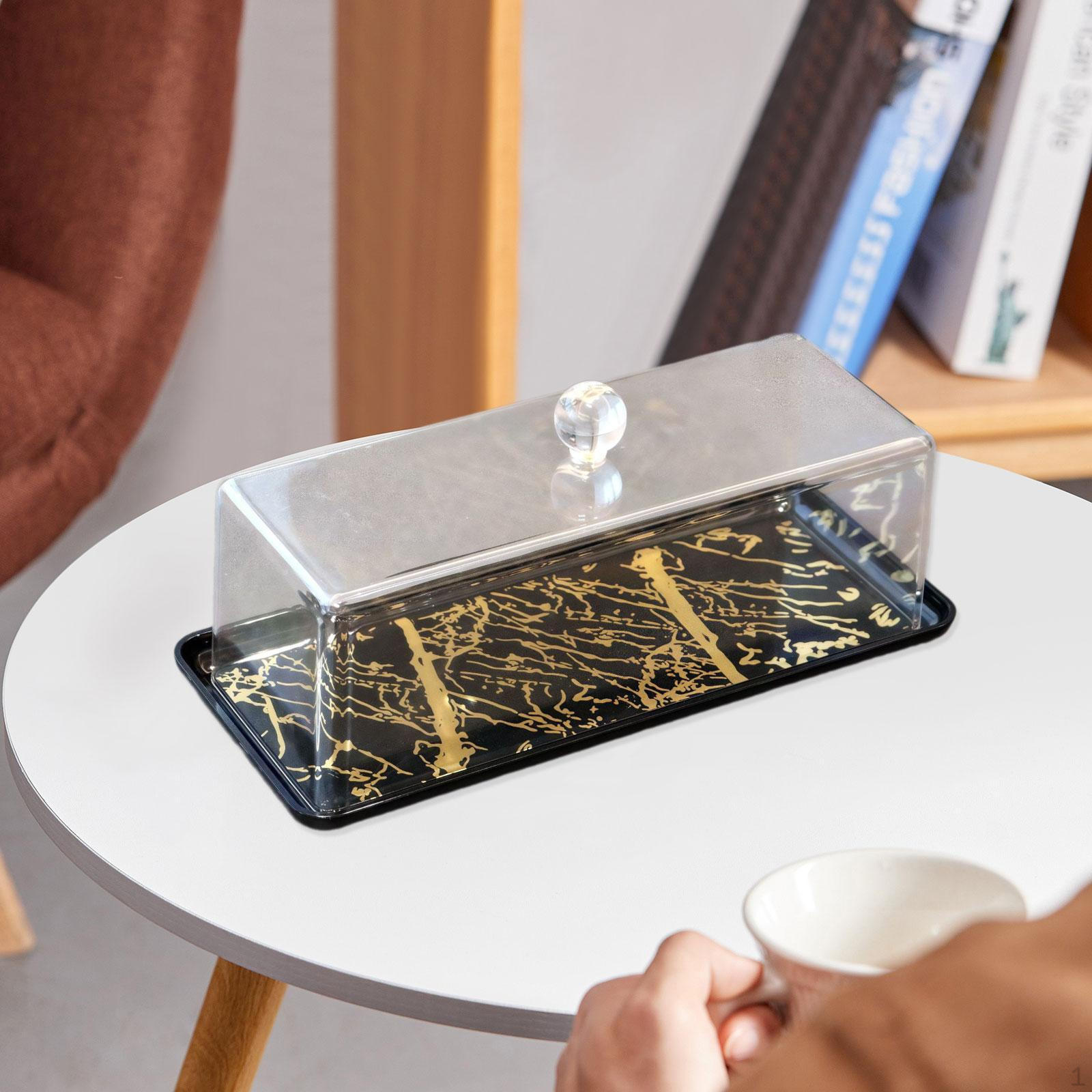 

Подставка для торта с защитной крышкой для подачи десертов и хлеба black tray