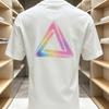 Triangle Colored Printed Cotton Short Sleeved Tshirt Summer Fashion Brand Street Harajuku Tshirt For Young Unisex And Wounisex