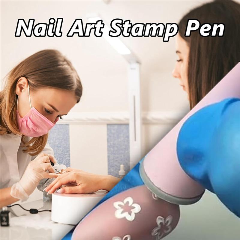 15Pcs Nail Art Stamp Pen Set,Flower Nail Stamp Pen,Nail Art Stamper Kit,Nail Art Tool With Different Patterns