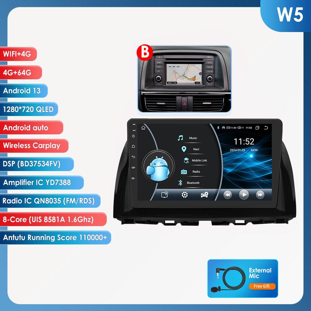 

Ossuret Для Mazda CX5 CX-5 CX 5 2012 - 2015 Автомагнитола Мультимедийный Видеоплеер Навигация Android 13 2 Din Carplay 4G-LTE RDS Интеллектуальный DVR DAB W5 B 8Bore 4G 64G