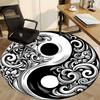 1pc Yin Yang Symbol Carpet, Round Non Slip Durable Large Size Office Carpet, Suitable for Office