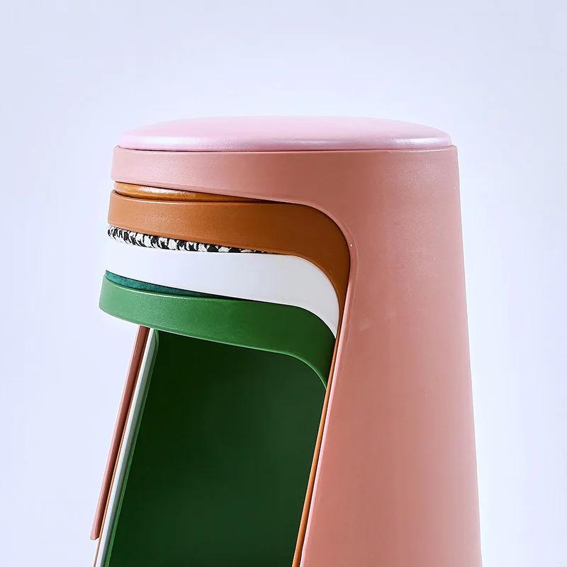 Garten Balkon Wasserdichter Hocker Verdickter Haushaltskunststoffhocker Wohnzimmer Esszimmerstuhl Kissen Stapelbare Aufbewahrung