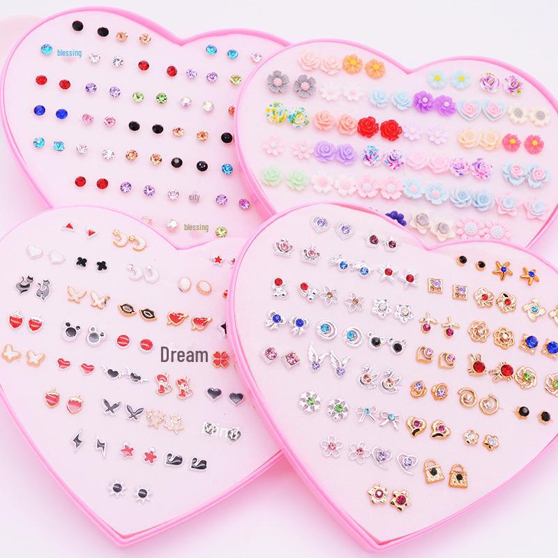 120 Love Earrings for Women: Diamond-Studded Resin and Plastic Jewelry Collection