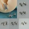 Unique Stainless Steel Skull Ear Piercings Goth Ear Studs Earrings Comfortable Wear Party Makeup for Fashion Enthusiasts