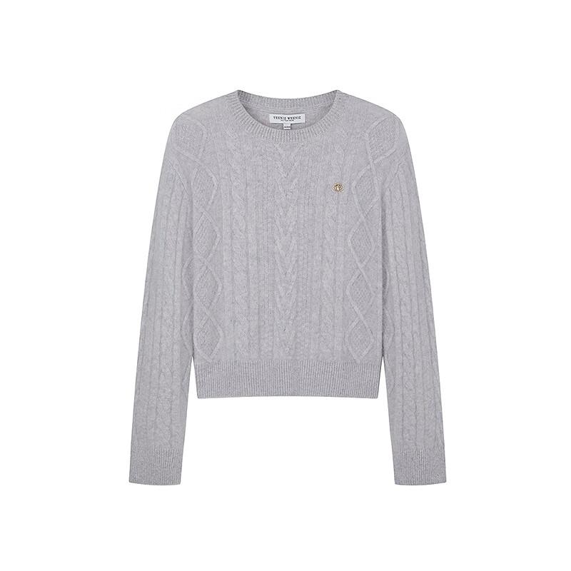 Teenie Weenie Women's Cable Knit Round Neck Sweater