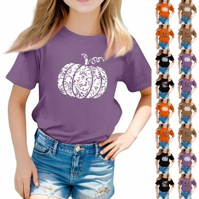 Toddler Girl Boy T-Shirts Halloween Day Kids Top Boys And Girls Printed Short Sleeved T-shirt