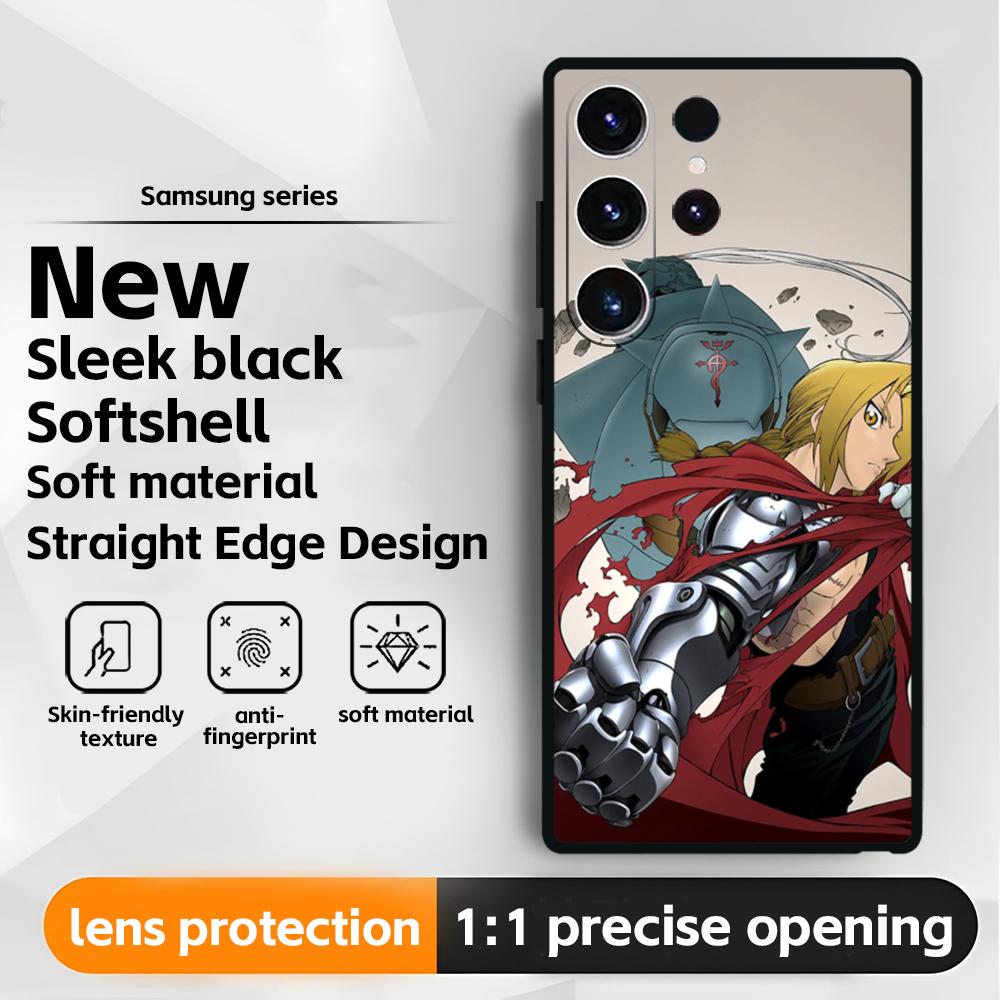 Fullmetal Alchemist Anime Hot Phone Case For Samsung Galaxy S25 S24 S23 S22 S21 S20 Plus Ultra Note20 Soft Black