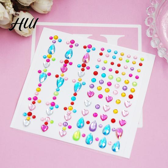 Colorful Adhesive Stickers Rhinestone for DIY Crafts Star Moon Gem Shiny Scrapbooking & Journaling Self-Adhesive Sparkling Gems Card Making Exquisite