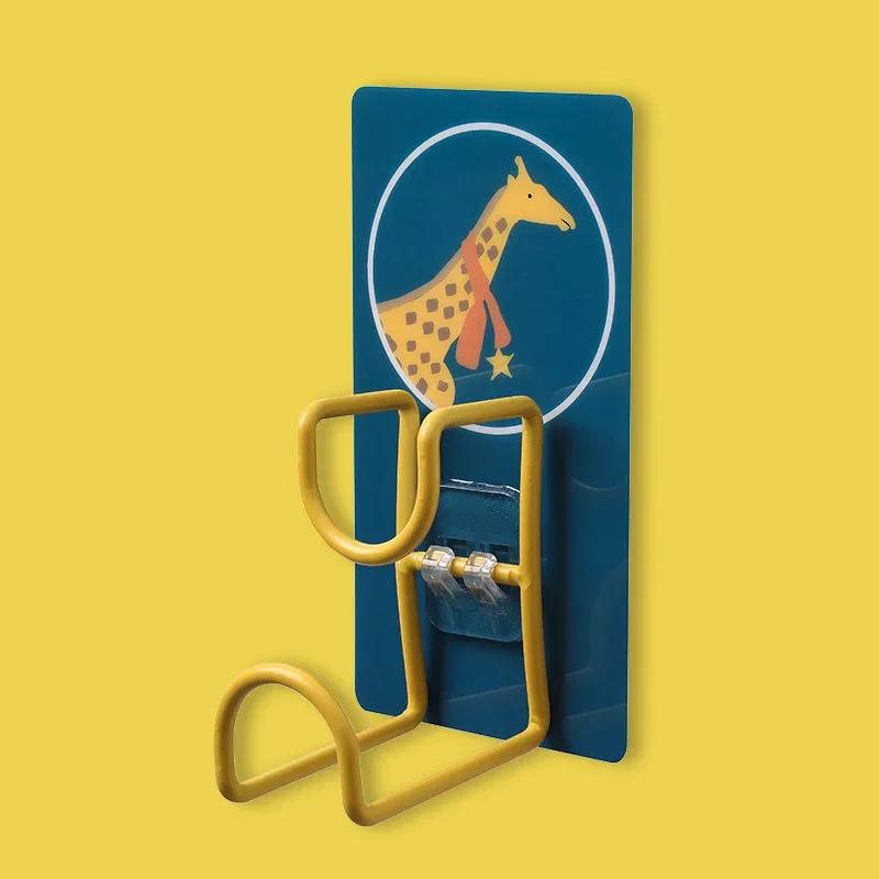 Wall Hanger Hook Waterproof Storage Holder Cartoon Strong Suction Self Adhesive Hook Heavy Load Rack Cup Sucker for Kitchen Bath