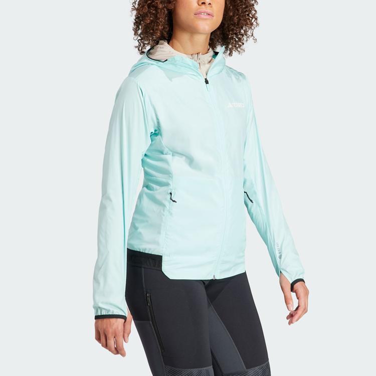 Adidas Xperior Windweave Wind Jacket With Solid Logo For Outdoor Sports And Trail Running Women Jackets Washed-Blue HZ5317