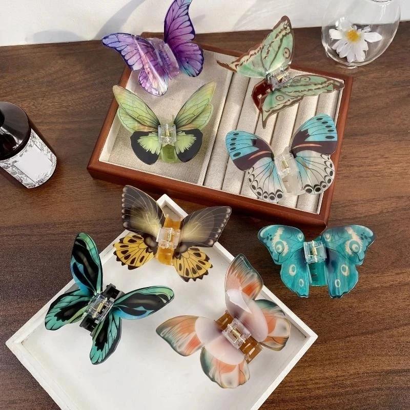 1 Pezzo Pinze Artiglio Colorate Grandi ed Eleganti Pinze Artiglio a Farfalla per Capelli per Donne Accessori per Acconciature Capelli Sottili e Medi