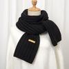 Autumn and winter female Korean version solid color wool scarf warm student cute couple Internet celebrity male versatile knitted scarf