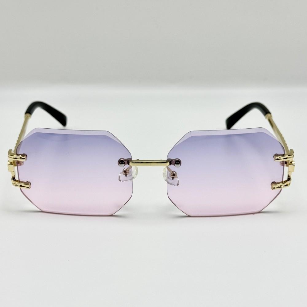 Vintage Rimless Sunglasses Hip Hop Style Pc Frame Unisex Sunglasses Uv400 Protection Polygon Design Trendy Sunglasses Unisex