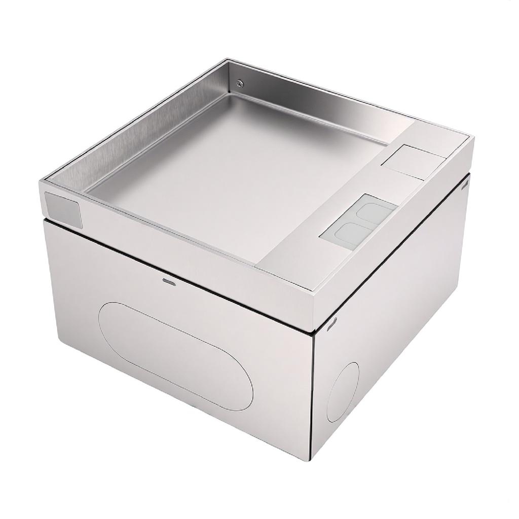 Floor Outlet Stainless Steel Recessed Hidden Socket with Double 3 Prong Outlets for Tabletop Countertop