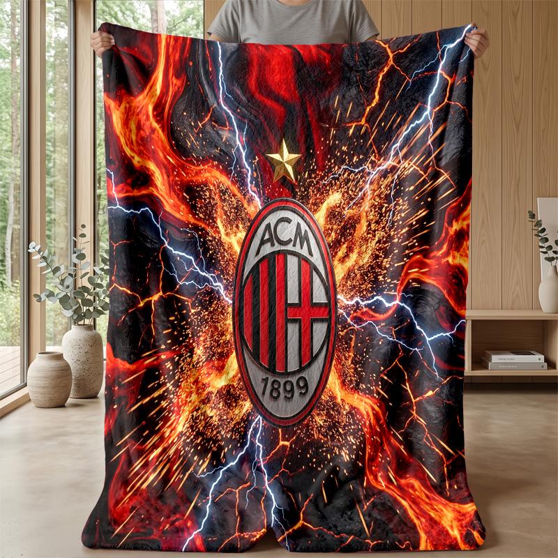 AC Milan Theme blanket Soft Flannel Blanket Plush Throw Blanket Cozy Sofa Bed Blanket for Home Decor