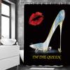 Sexy Woman White Shower Curtains Highland Cow Palm Leaf Ink Flower Bird Polyester Fabric Washable Bathroom Decor Bath Curtain