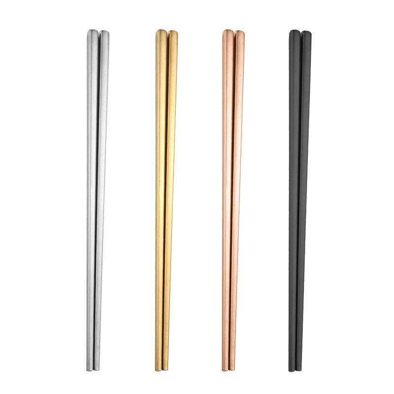 Matte 304 Stainless Steel Chopsticks Thickened and Lengthened Non-slip and High Temperature Resistance Integrated Domestic Sushi Chopsticks