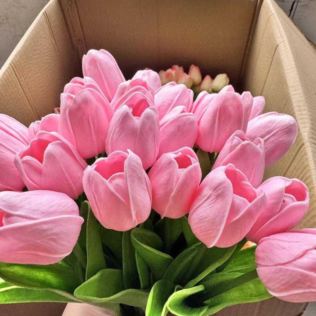 10Pcs Tulip Flowers Artificial Tulip Bouquet PE Foam Fake Flower for Wedding Ceremony Decor Home Garden Bouquet Decoration
