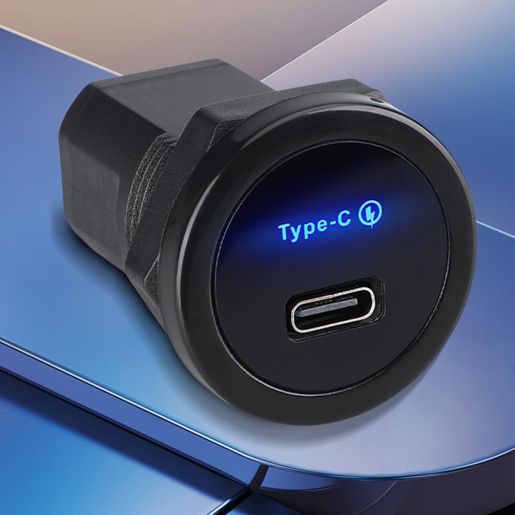 PD 30 W RV TypeOutlet Adapter 12V/24V Car Quick Charge Power Socket Type C Outlet for Car Boat Marine ATV Bus Truck Golf Cart