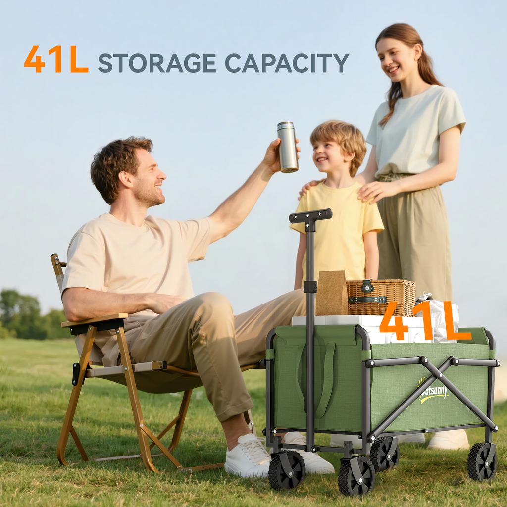 41L Festival Trolley on Wheels, Compact Garden Folding Trolley Cart