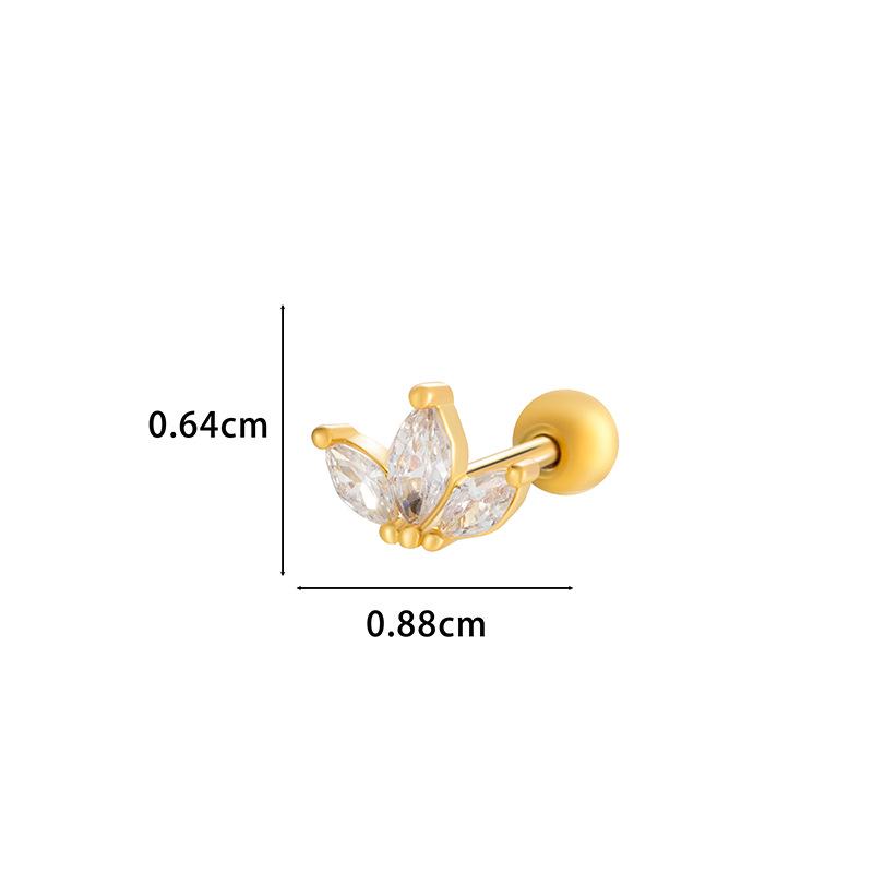 Cercei Henson Cupru Zirconiu Floare Geometrică Oțel Inoxidabil Studs Piercing Cartilaj