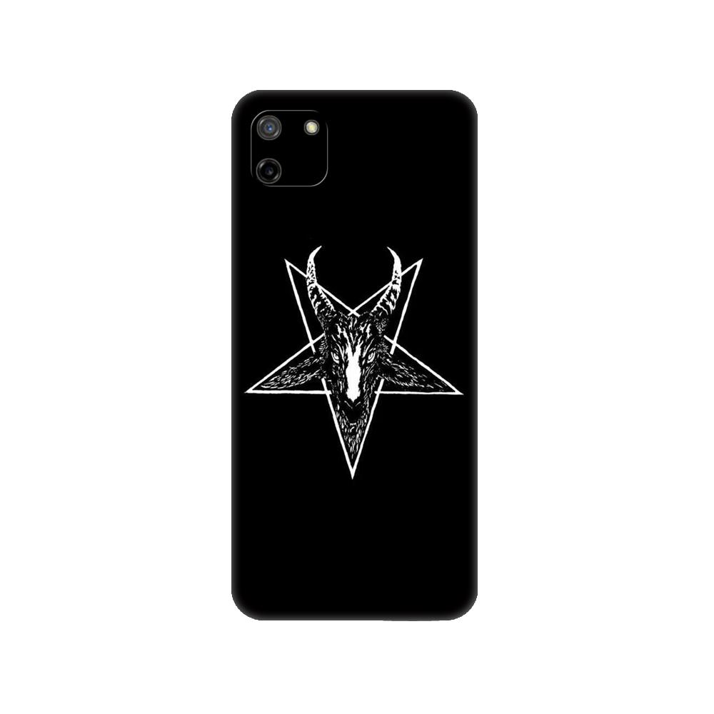 

Черный чехол из ТПУ для OPPO Realme C11 2020 2021 C20 C21 C21Y C25Y задняя крышка пентаграмма 666 демонический сатанинский Realme C21Y C25Y