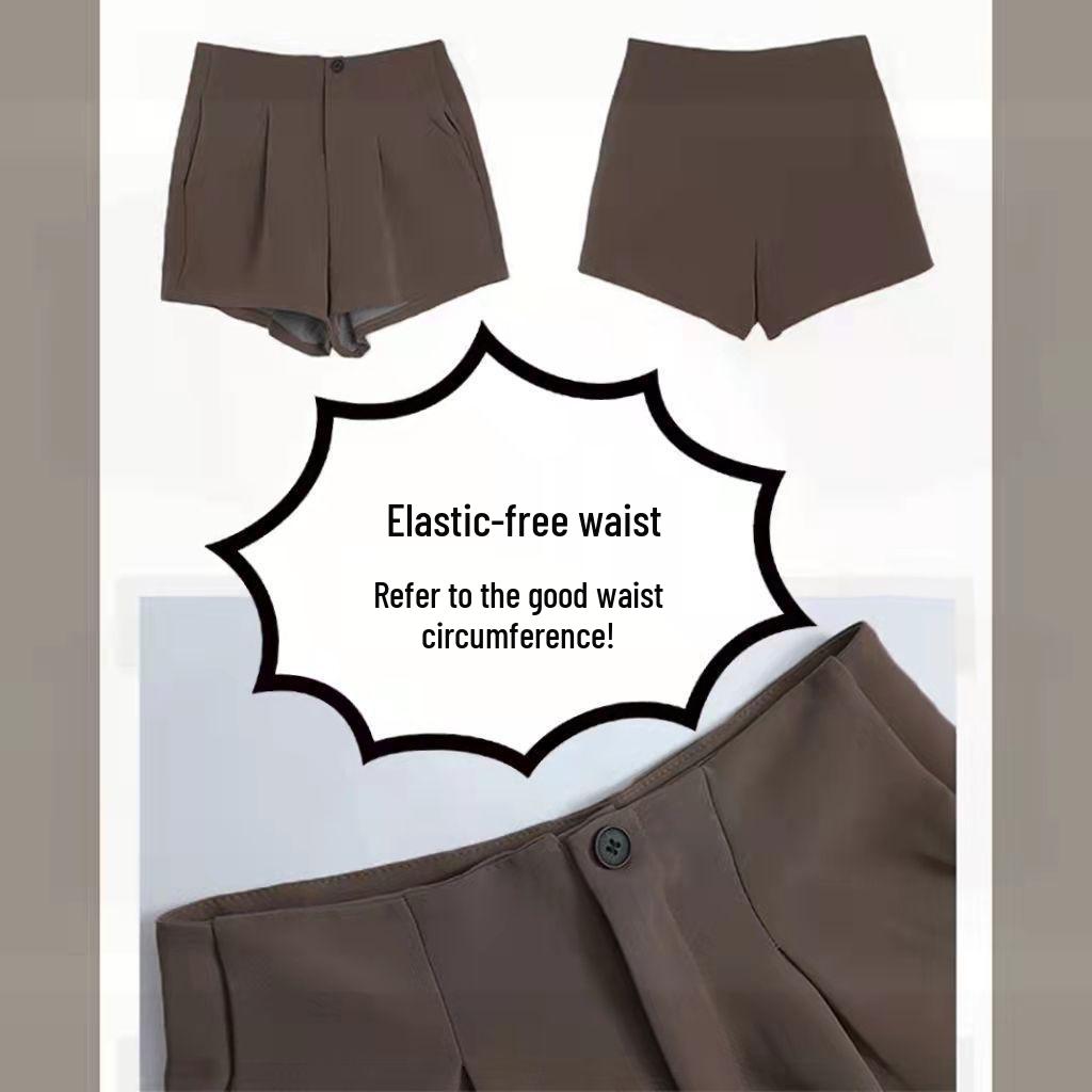 2022 Summer Korean Style Women's High-Waisted A-Line Wide-Leg Casual Shorts