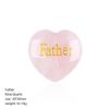 30mm Natural Crystal Rose Quartz Heart Shape Engraved Mother Healing Crystals Palm Stones Ornament Home Decor Family Member Gift