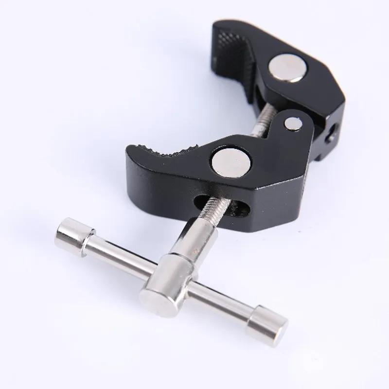 Metal Bar Clamp Klemmen Super C Clamps DSLR Rig LCD Monitor Studio Light Metal Crab Pliers Clip Super T-track Clamp