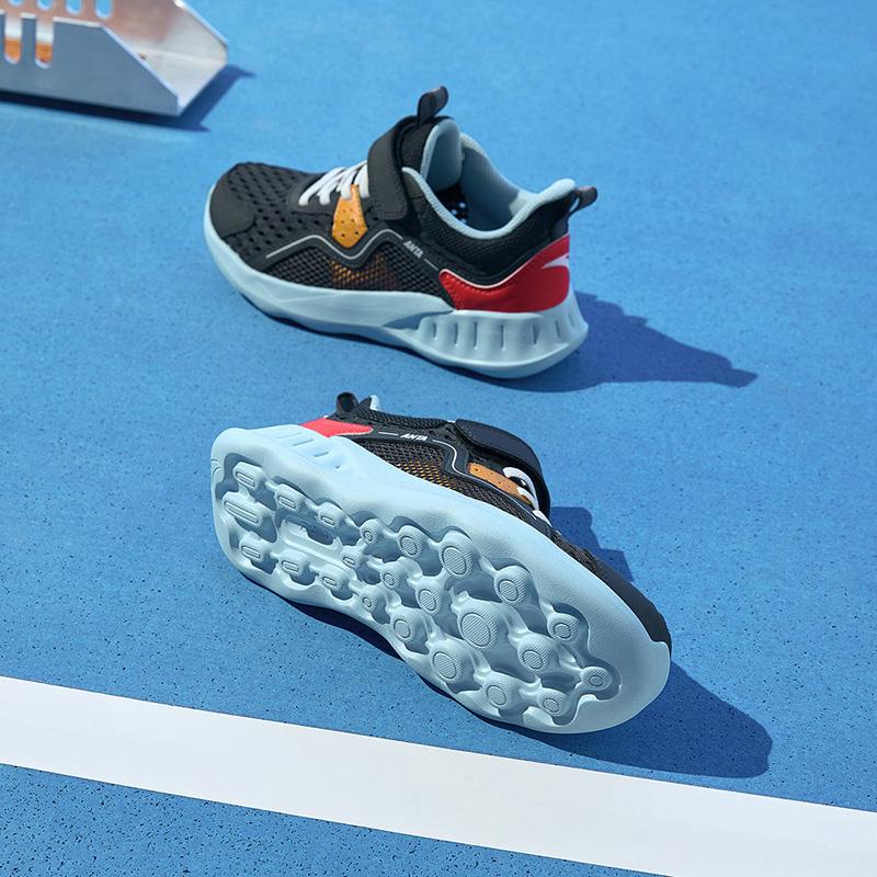 Anta Antiskid Wear-Resistant Low-Top Running Shoes Kids Sneakers Black Blue A312325523J-1