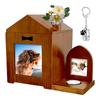 Heizi Pet Buddhist Altar Urn Memorial Box for Memorials, Dog or Cat, with Photo Pendant (15cm Wide)