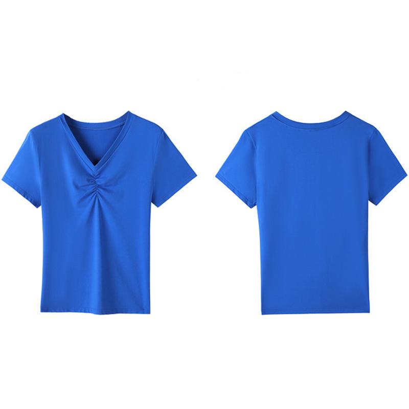 Summer V-Neck T-shirt Women Sexy Short Sleeved Loose Za Tops Tees Spring Korean New Femal Plus Size T Shirt Top