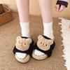 Autumn and Winter Fashion Cute Cartoon Bear Cotton Slippers Warm Home Non-slip Cotton Shoes Parent-child Home Fluffy Slippers