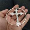 Metal Cross Earrings Bling Crystal Fashion Earring Korean Hoop Earrings  for Women