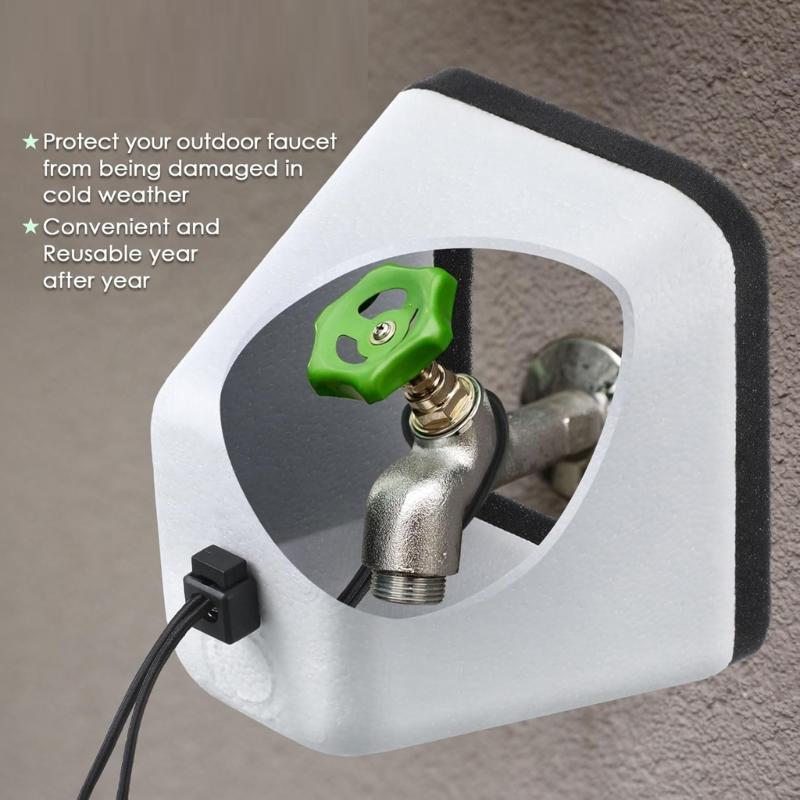 3Pieces Reusable Foam Faucet Covers Protects Against Freezing Lid Faucet Protectve Case Suitable for Outdoor Faucet Use