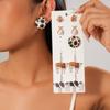 Conjunto de dez peças de brincos de argola redonda com cruz de amor e agulha de prata, com personalidade única.