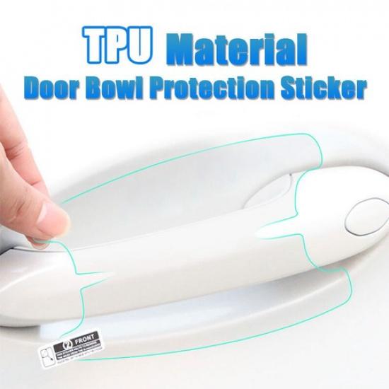 8x Car Door Handle Bowl Stickers Protector Film Anti-Scratch Sticker Accessories
